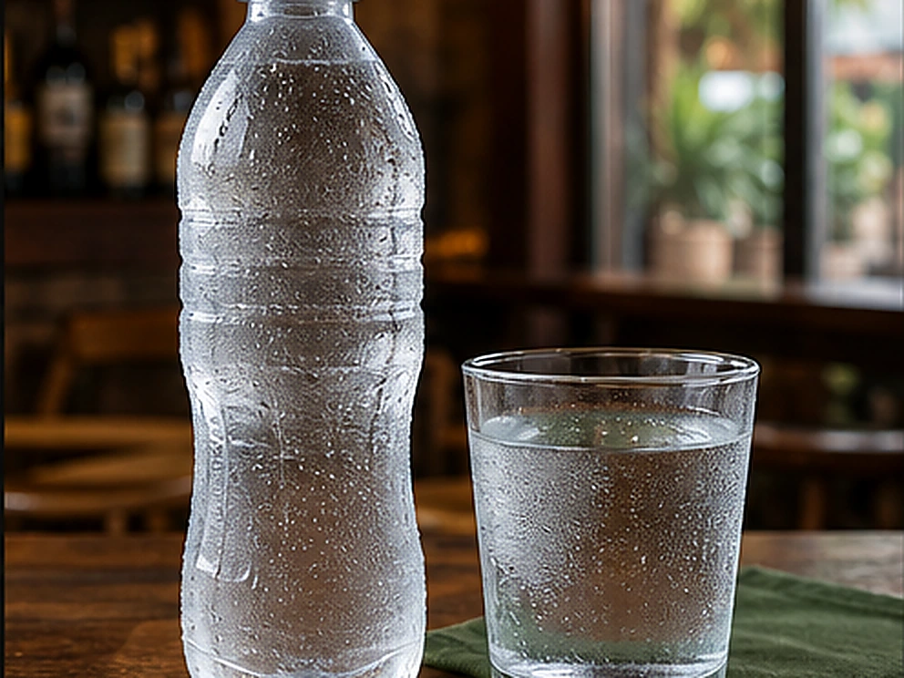 Água Mineral sem Gás servido no Restaurante Dona Rê