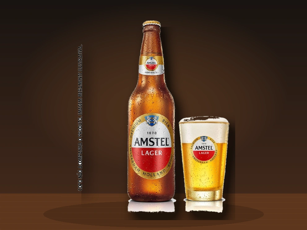 Amstel servido no Restaurante Dona Rê