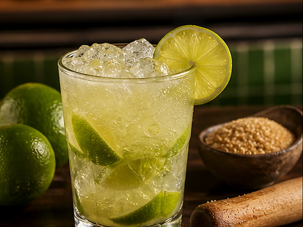Caipirinha servido no Restaurante Dona Rê