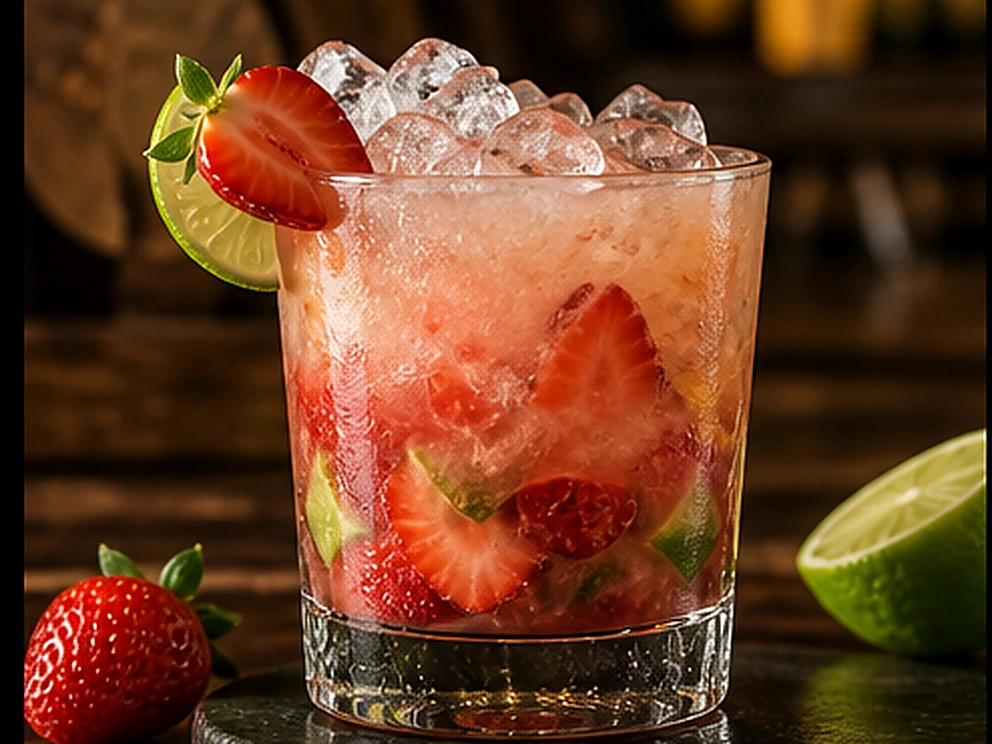 Caipiroska servido no Restaurante Dona Rê