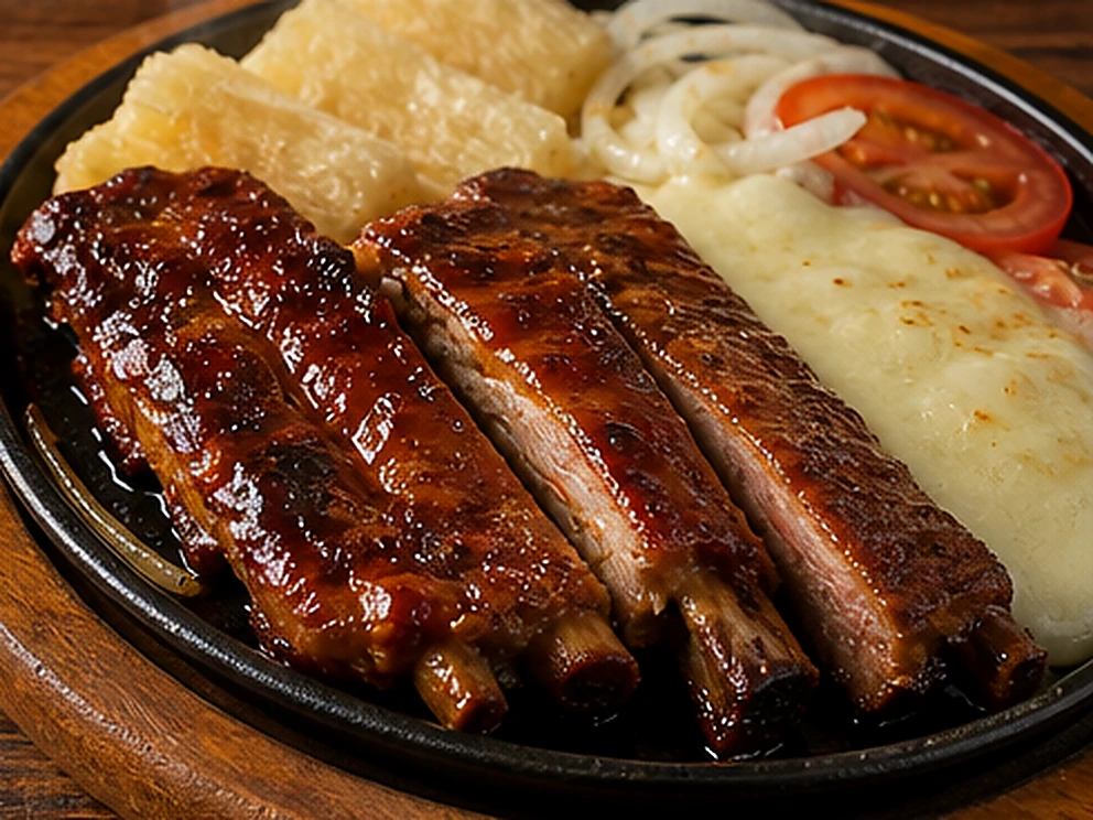 Costelinha Suína servido no Restaurante Dona Rê