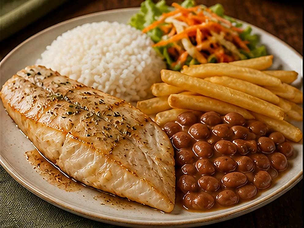 Executivo de Filé de Peixe servido no Restaurante Dona Rê