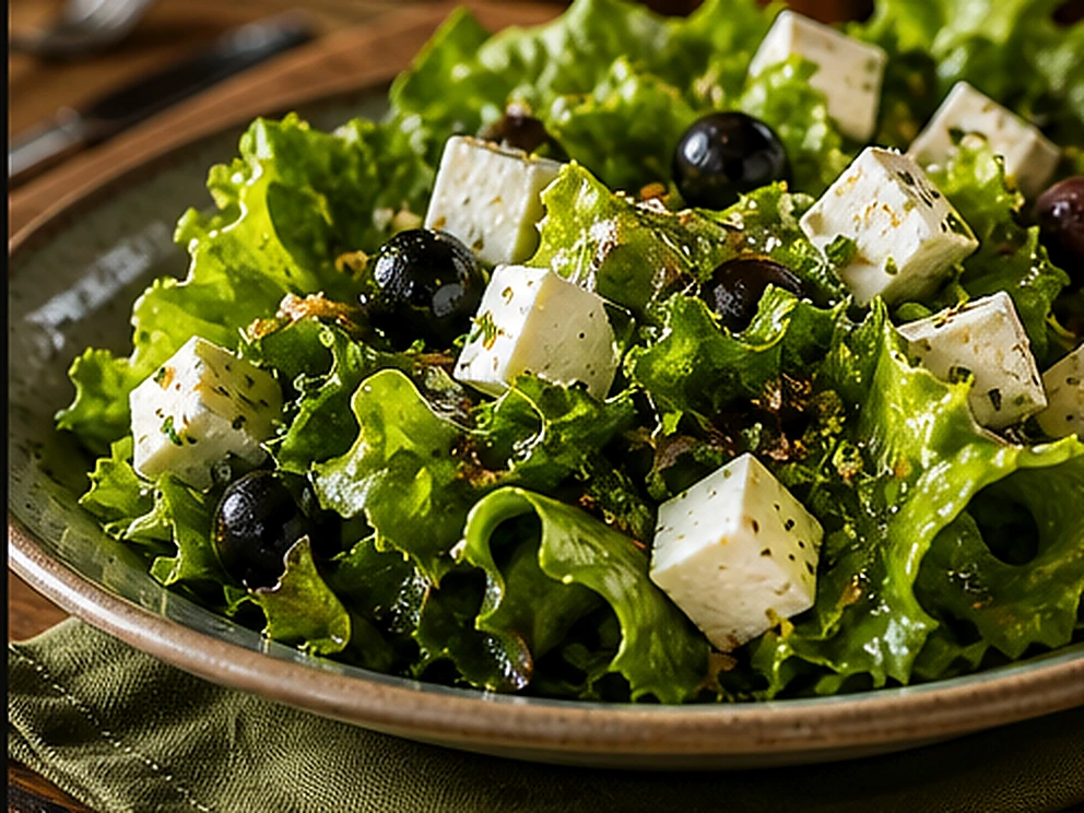 Salada de Queijo Minas servido no Restaurante Dona Rê